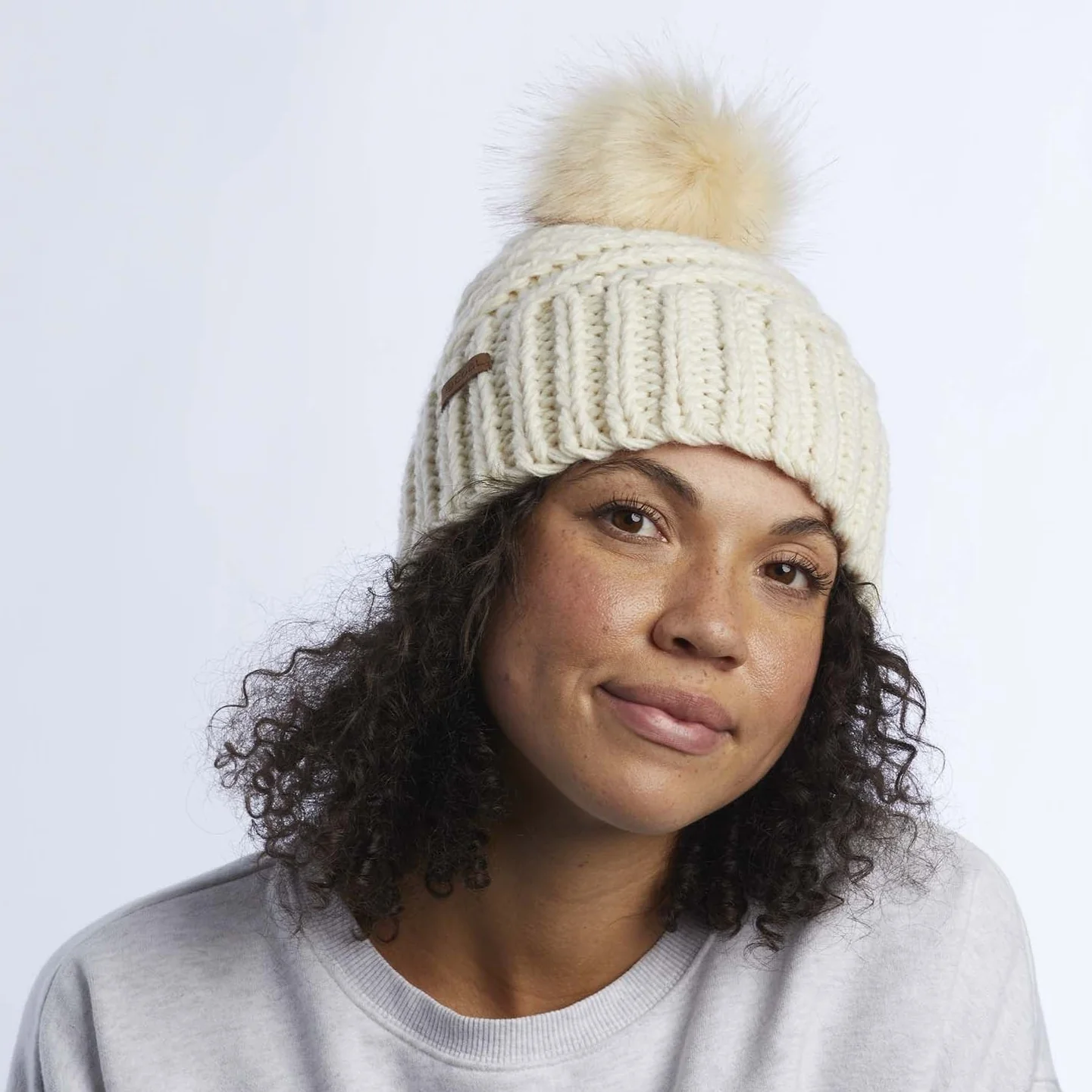 The Maizy Knit Faux Fur Pom Womens Beanie - Image 5
