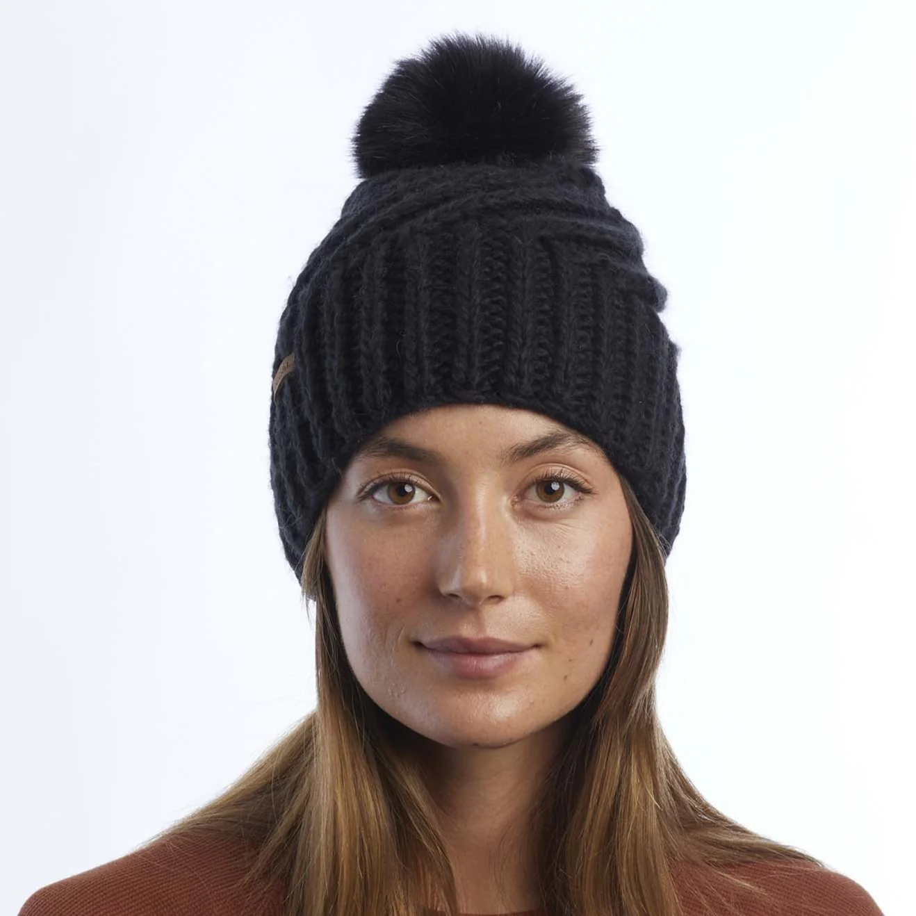 The Maizy Knit Faux Fur Pom Womens Beanie - Image 7