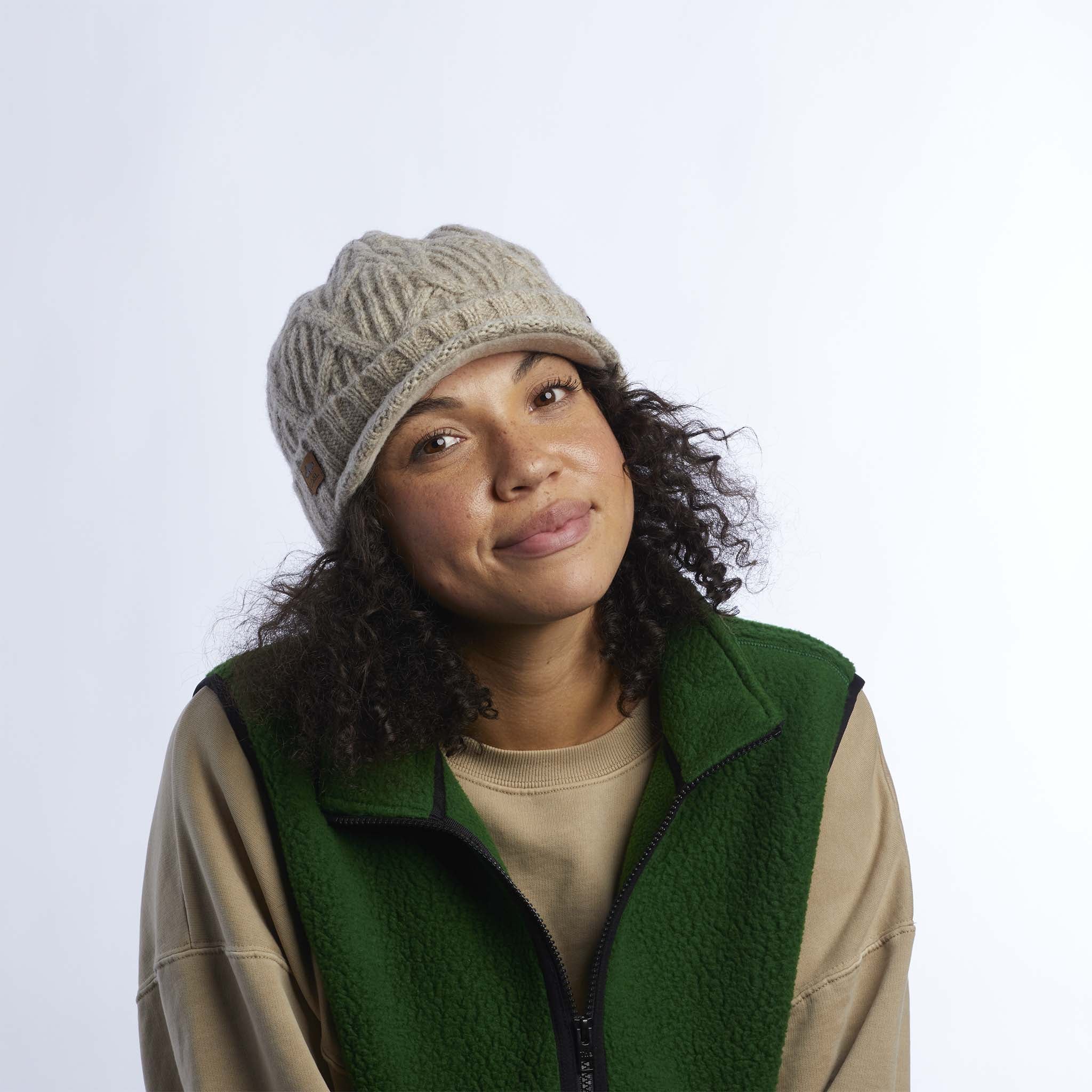 The Yukon Brim Cable Knit Wool Beanie - Image 10